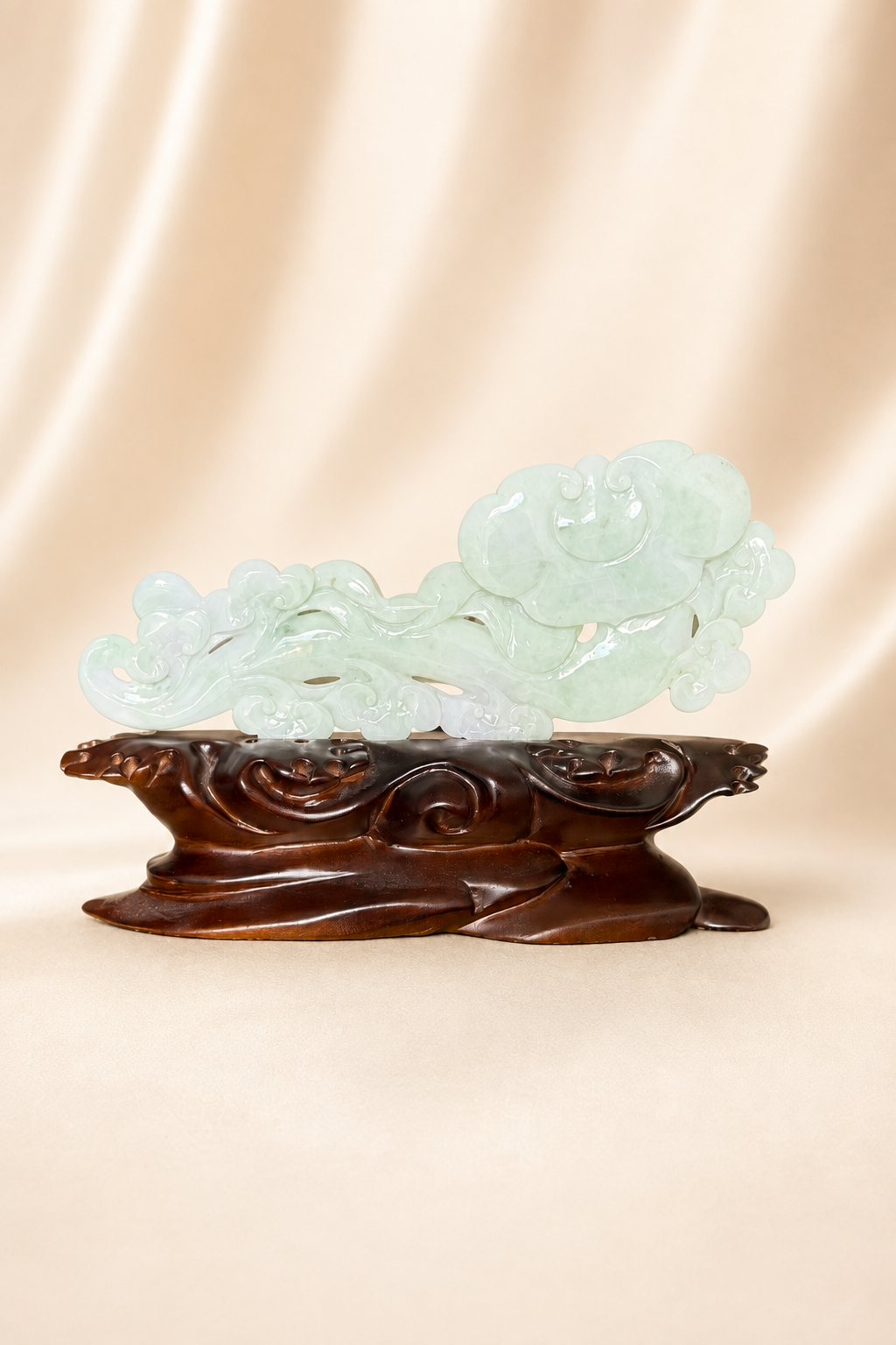Carved Jade Ruyi Scepter with Stand