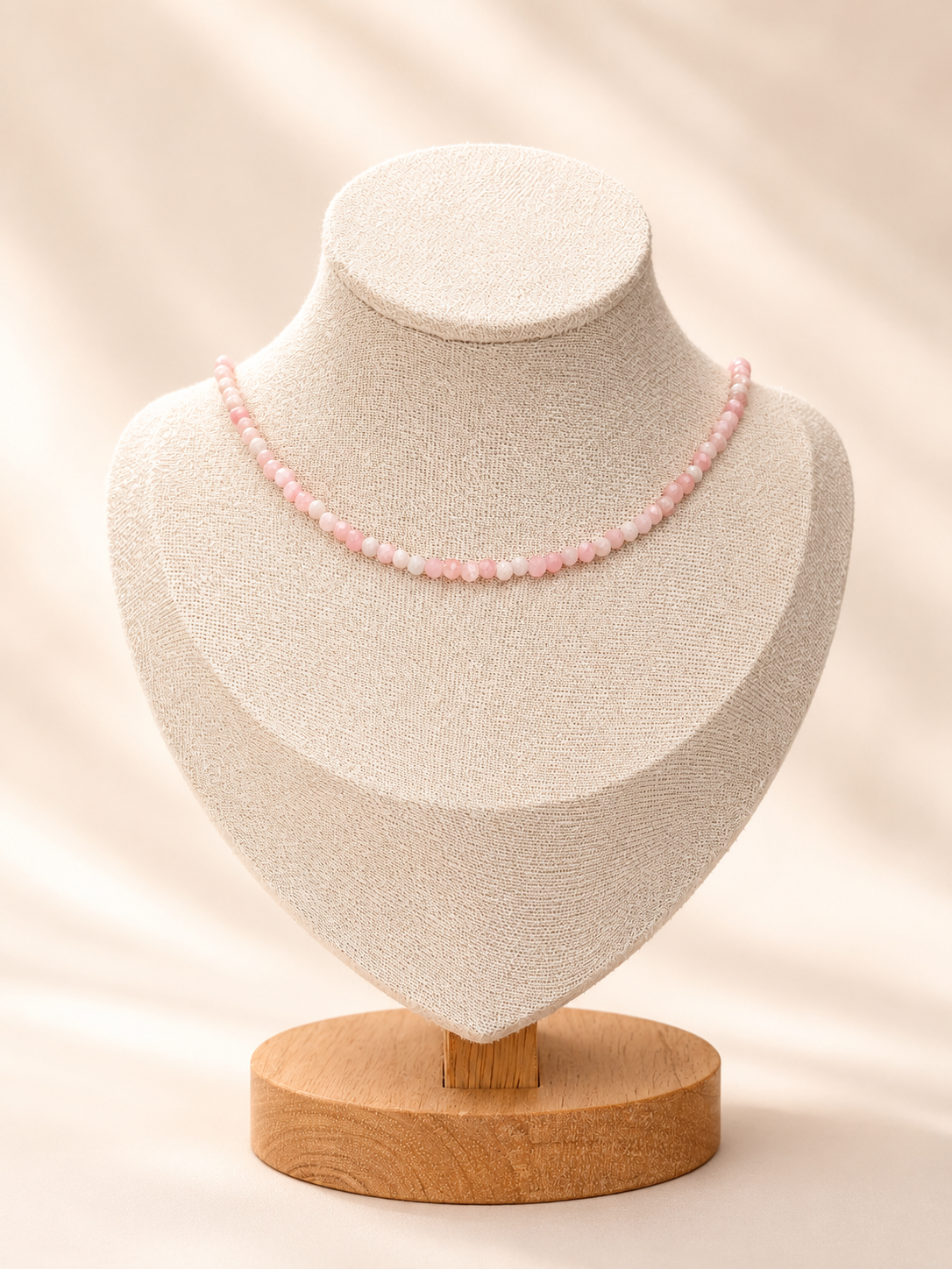 Faceted Pink Opal Beaded Necklace