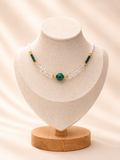 Faceted Healer Quartz & Malachite Necklace