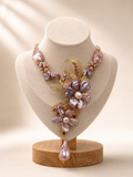 Baroque Pearl Statement Necklace with Detachable Phoenix Pendant