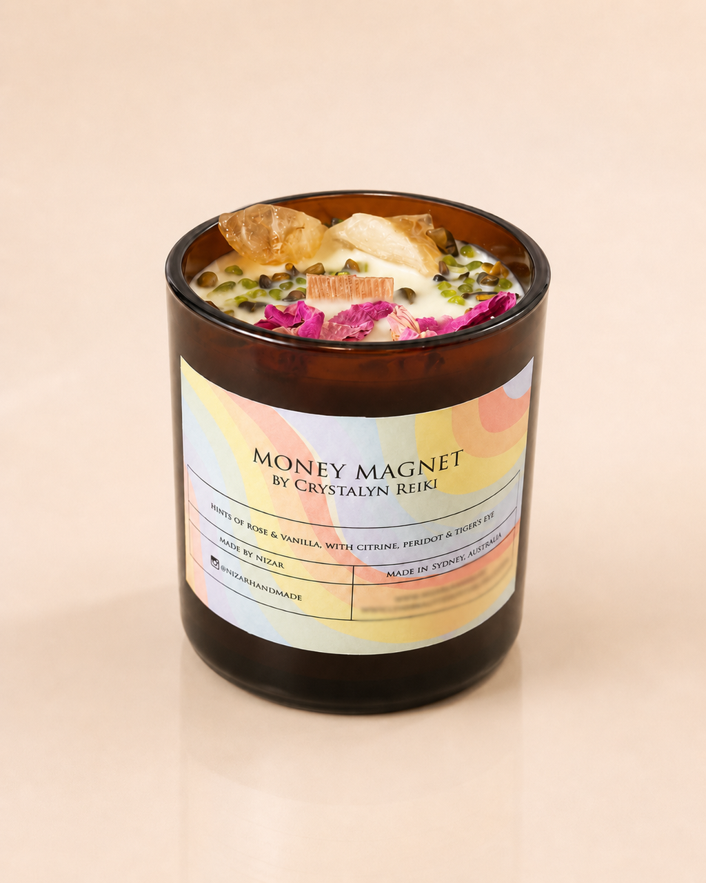 Money Magnet Crystal Candle